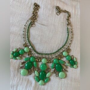 Green Beaded‎ Bib Statement Necklace
